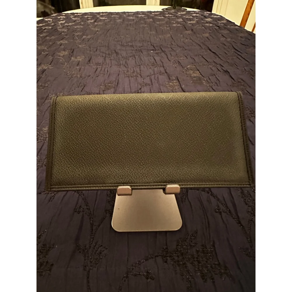 Dior Black Leather Honeycomb Long Wallet